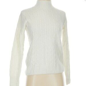J.Crew Cream Cableknit Turtleneck Sweater in Loose Fit